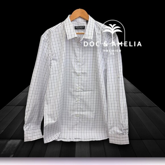 Doc & Amelia Other - Doc Amelia Collar Shirt Mens White Blue Strip, XL Long Sleeve, Button Up NWOT
